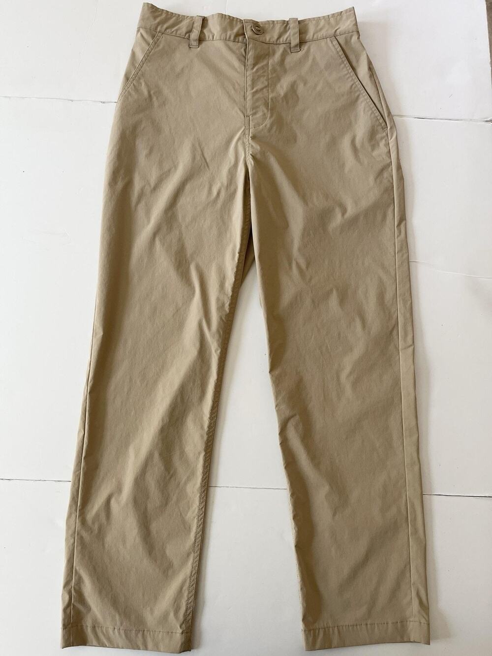 Brixton Pants Mens 28x28 (M) Beige Nylon Chino Elastic Waist Lightweight Casual